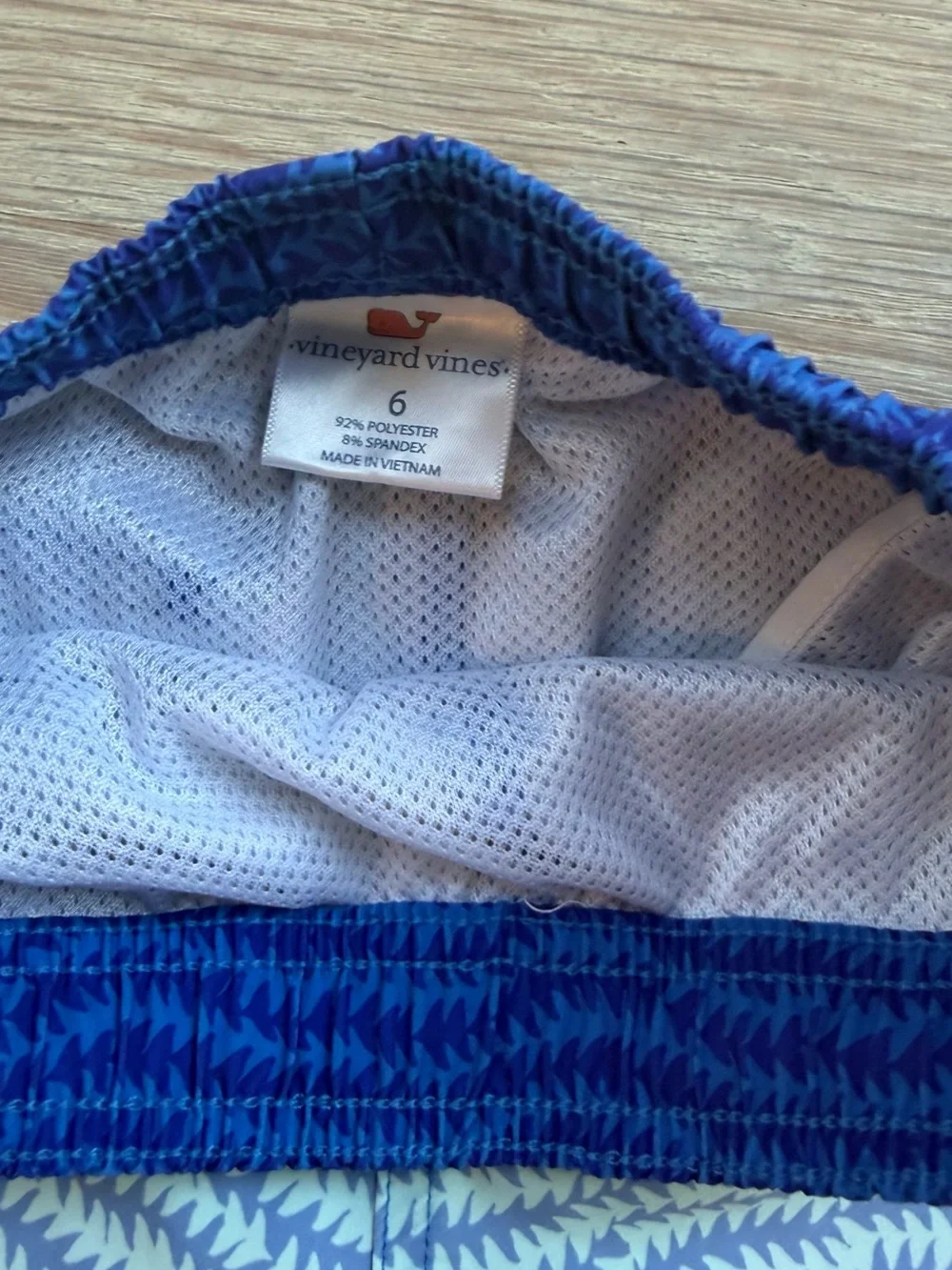 Vineyard Vines Colorblock Swim Trunks - Blue, Gray, Neon Pink sz 6